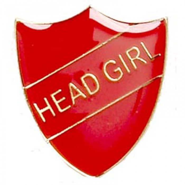 HEAD GIRL SHIELD BADGE - 4 COLOURS - 22MM X 25MM